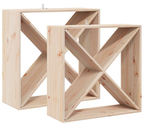 Borágas 2 pcs Természetes 62 x 25 x 62 cm Tömör fenyőfa