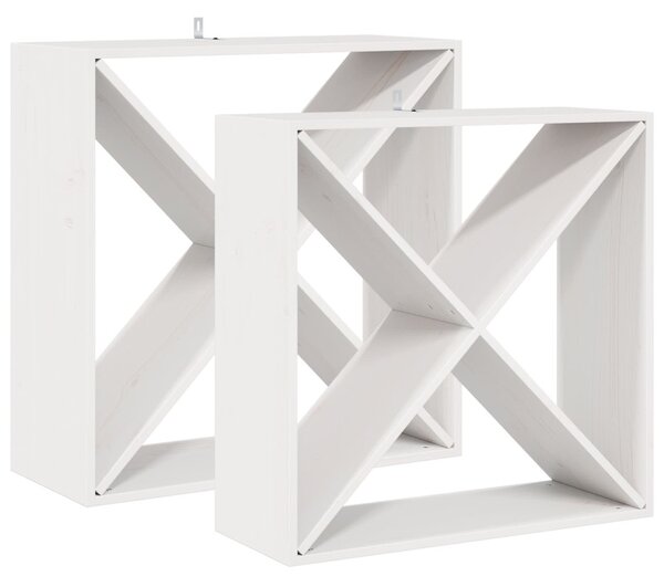 Borágas 2 pcs Fehér 62 x 25 x 62 cm Tömör fenyőfa