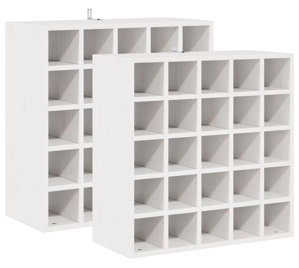 Borágas 2 pcs Fehér 56 x 25 x 56 cm Tömör fenyőfa