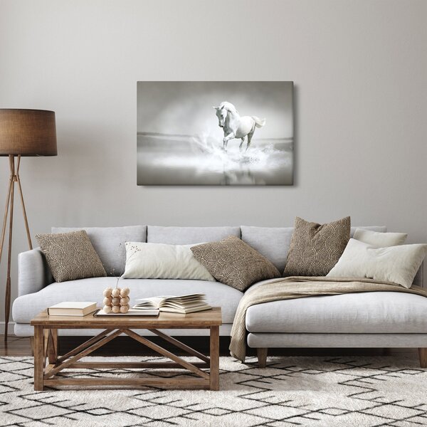 Kép - Fehér ló (90x60 cm)