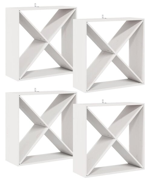 Borágas 4 pcs Fehér 62 x 25 x 62 cm Tömör fenyőfa