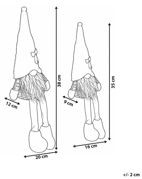 Kétdarabos karácsonyi dekoráció szett ILOMANTSI 35/38 cm Gnóm Bézs