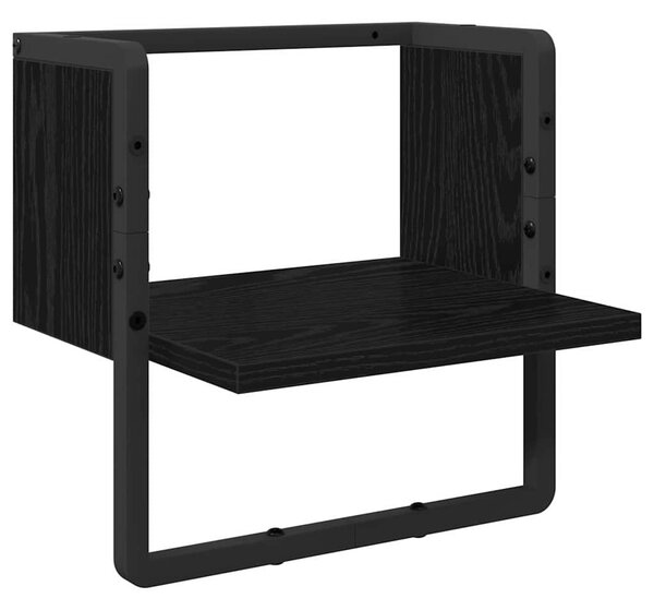 Falpolc polcokkal Fekete tölgy 30 x 25 x 30 cm Faanyag