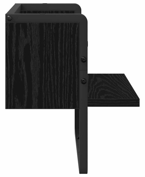 Falpolc polcokkal Fekete tölgy 30 x 25 x 30 cm Faanyag