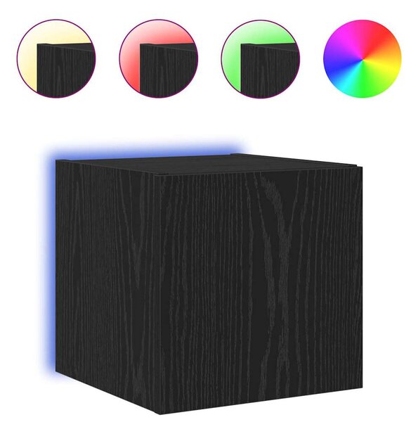 TV Fali Szekrény 30,5 x 35 x 30 cm Fekete tölgy Szerelt Fa