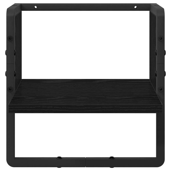 Falpolc polcokkal Fekete tölgy 30 x 25 x 30 cm Faanyag