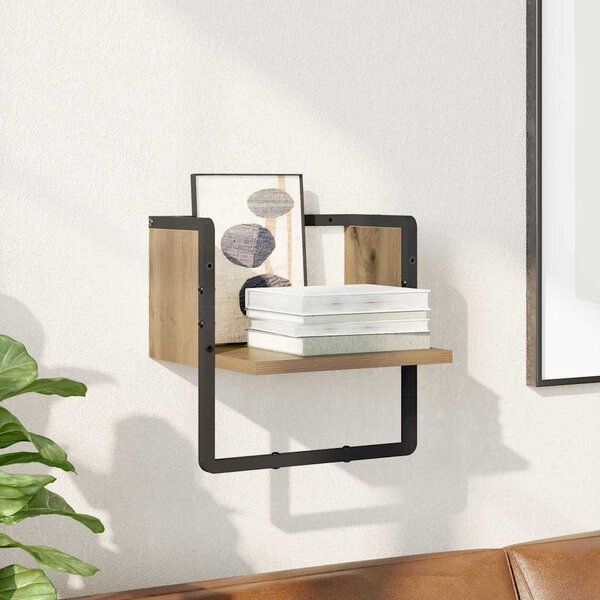 Falpolc polcokkal Művészi tölgy 30 x 25 x 30 cm Faanyag
