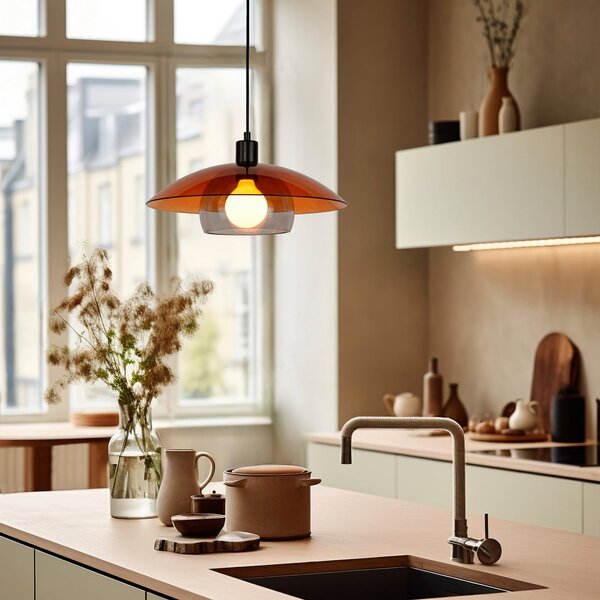 Függőlámpa COREP, Jolly, dimmable, Barna / Rozsdabarna, Nappali, Üveg