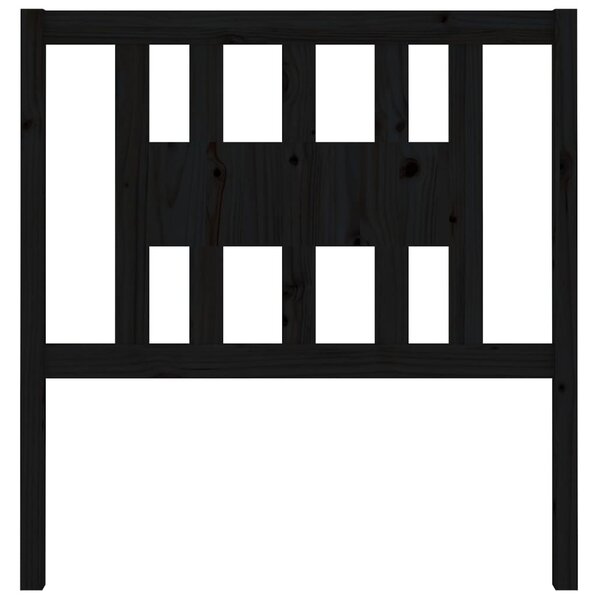 VidaXL fekete tömör fenyőfa fejtámla 106 x 4 x 100 cm