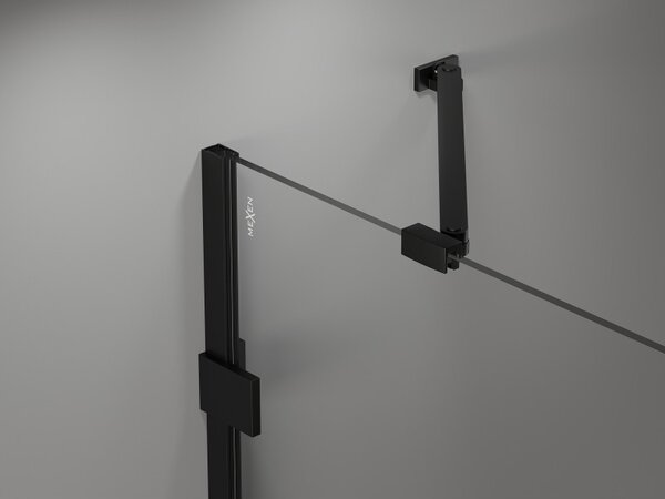 Mexen, Mexen Lunar balos nyíló zuhanyajtó 70 cm, átlátszó, fekete - 834-070-000-70-00-L