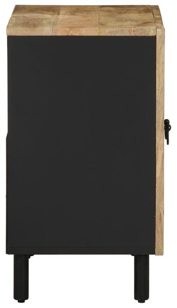 Fekete tömör mangófa fürdőszobai mosdószekrény 62 x 33 x 58 cm