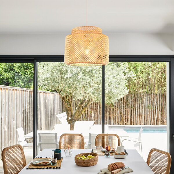 Függőlámpa COREP, Makassar, dimmable, Bézs, Nappali, Bambusz