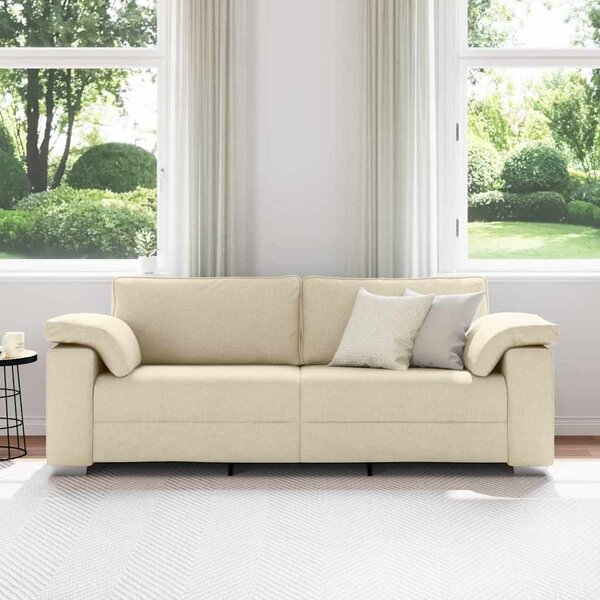 3-Fős kanapé Krém 220 cm szövet
