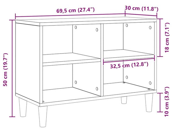 TV szekrény artisian oak 69,5 x 30 x 50 cm Faanyag