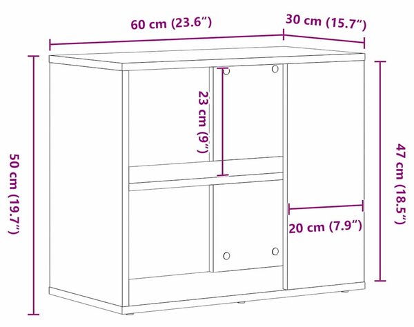 Széf fiókkal Fekete tölgy 60 x 30 x 50 cm Faanyag
