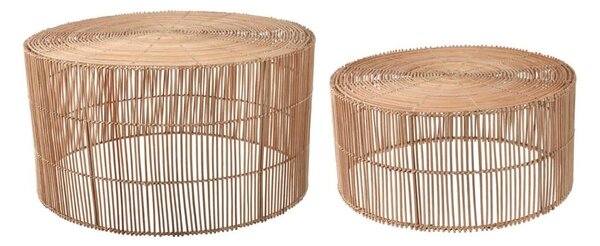 Natúr színű rattan kerek dohányzóasztal szett 2 db-os ø 66 cm Elmima – Kave Home