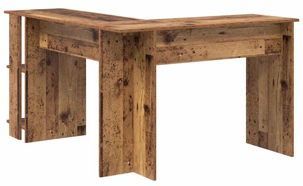 Sarokíróasztal polcokkal Öreg fa 140 x 113,5 x 75 cm Faanyag