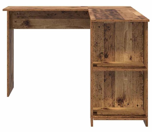 Sarokíróasztal polcokkal Öreg fa 140 x 113,5 x 75 cm Faanyag