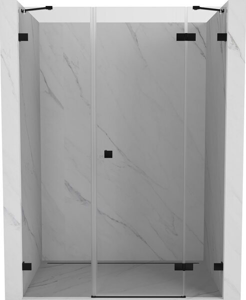 Mexen Lunar, jobbra nyíló zuhanyajtó 120 cm, átlátszó üveg, fekete profil, 834S-120-050-70-00-P