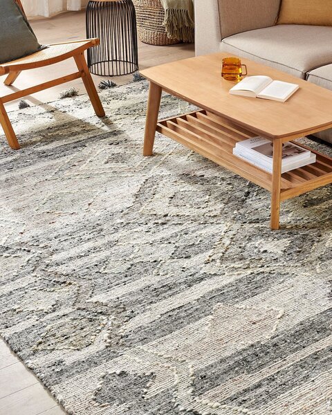 Szőnyeg ARATASHEN Szürke 200 x 300 cm Kilim Gyapjú