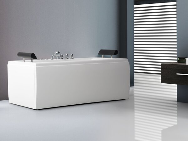 Sarok hidromasszázs kád LED világítással MONTEGO 172 x 83 cm Fehér