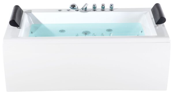 Sarok hidromasszázs kád LED világítással MONTEGO 172 x 83 cm Fehér