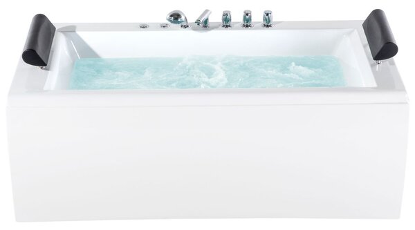 Sarok hidromasszázs kád LED világítással MONTEGO 172 x 83 cm Fehér