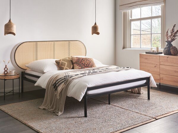 Ágy PE Rattan BOULIN 140 x 200 cm Fekete