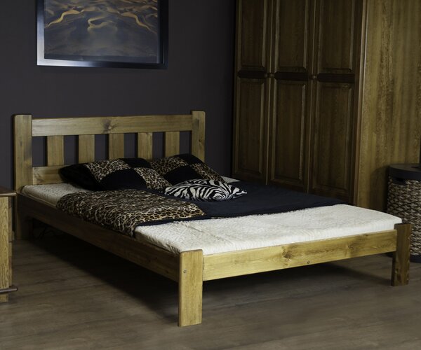 AMI bútorok Fenyőfa ágy Brita, 90x200 cm méretben, tölgy színben