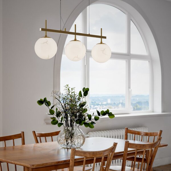 Függőlámpa By Rydéns, Bellagio, dimmable, Fehér, Étkező, Üveg