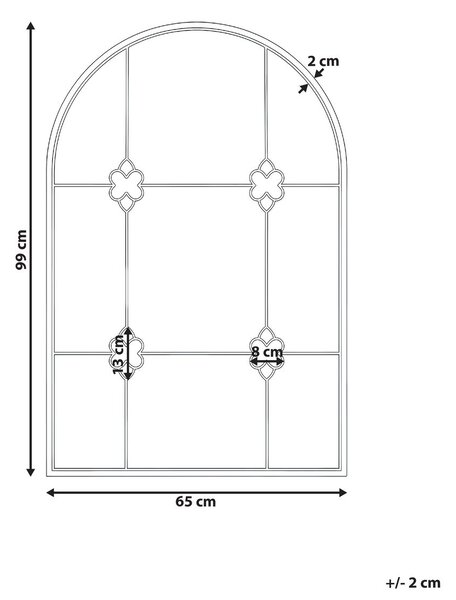 Falitükör THULAY 65 cm 99 cm Arany