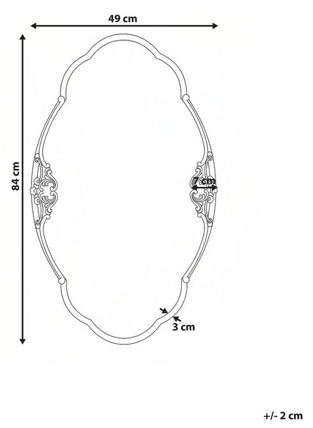 Falitükör EPANNES 49 cm 84 cm Arany