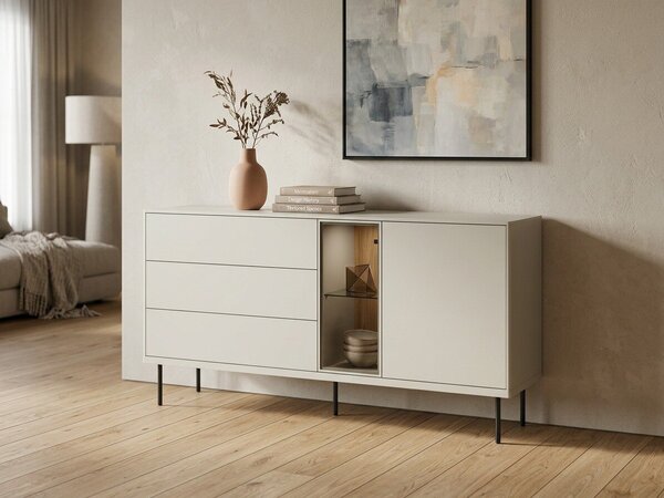 Komód Voloma 103, Laminált forgácslap, 83x161x41cm, Kasmír, Sötét tölgy
