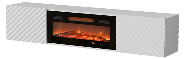 TV-állvány Charlotte 207, Közepes sűrűségű farostlemez, Laminált forgácslap, 37x183x35cm, Fehér
