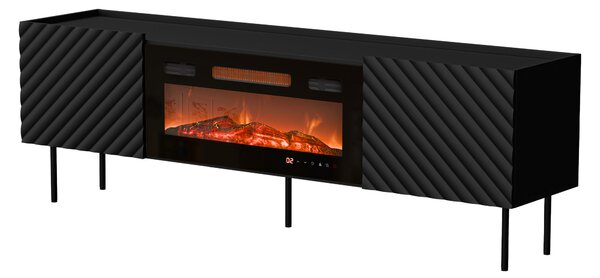 TV-állvány Sillen III, Közepes sűrűségű farostlemez, Laminált forgácslap, 59x181x40cm, Fekete