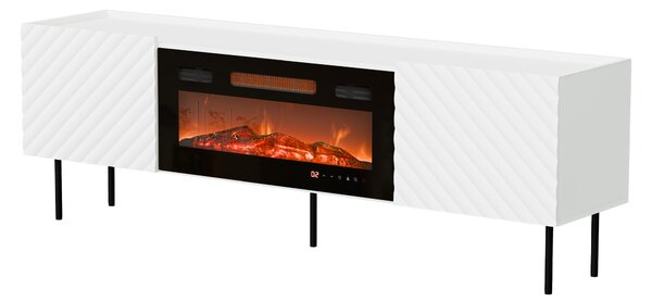 TV-állvány Sillen III, Közepes sűrűségű farostlemez, Laminált forgácslap, 59x181x40cm, Fehér, Fekete