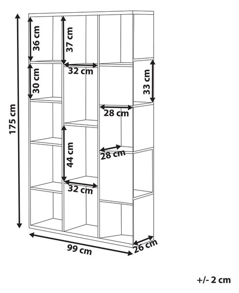 Könyvespolc BANGOR 175 cm Barna/fekete