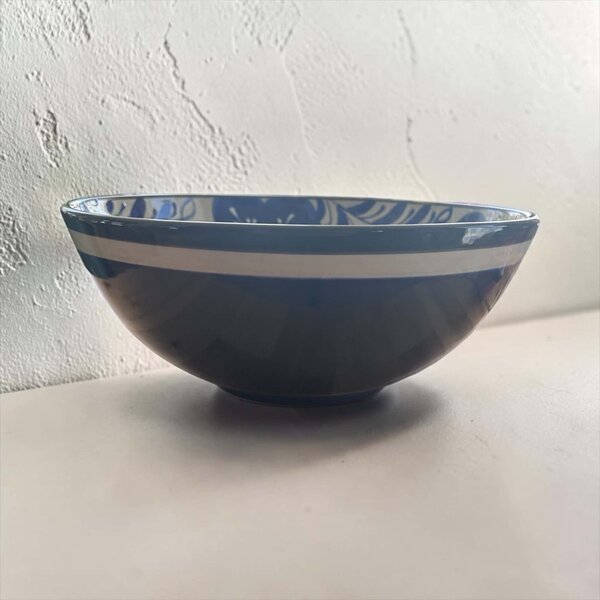 Extra nagy mediterrán kék-fehér kerámia tál 30 cm