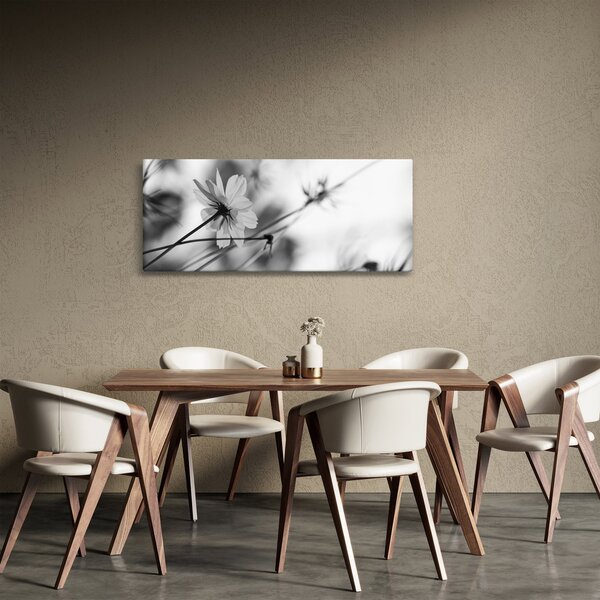 Kép - Fekete-fehér virágok (120x50 cm)