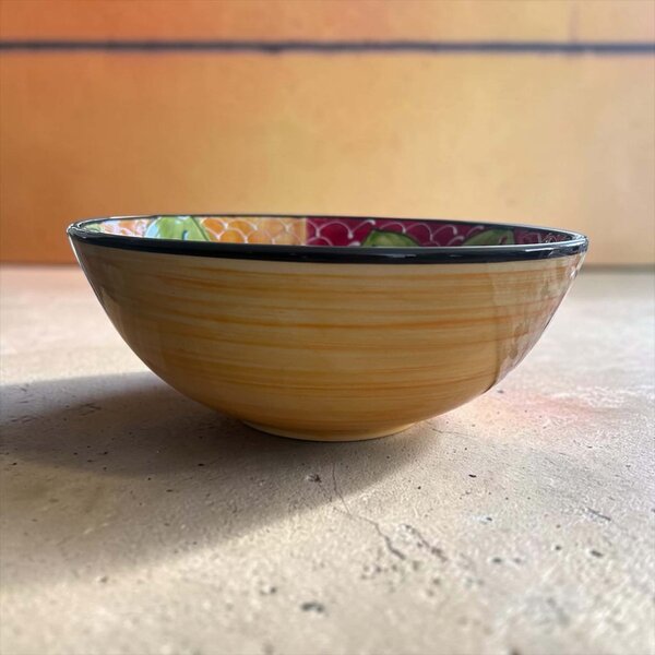 Extra nagy mediterrán virágos kerámia tál 30 cm