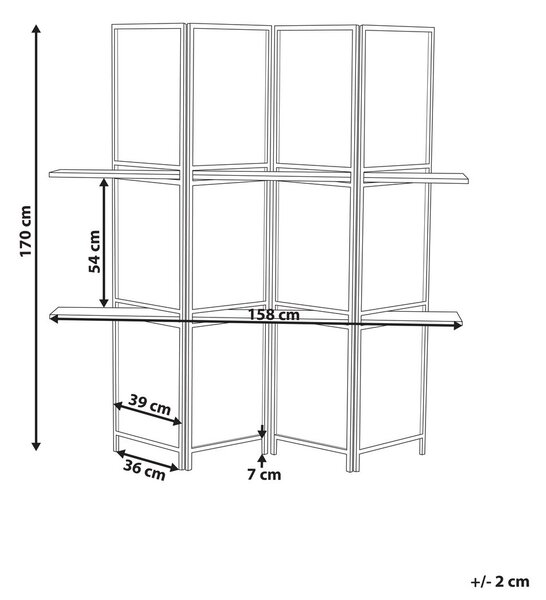 4 paneles térelválasztó TRAFOI Barna 158 cm 170 cm