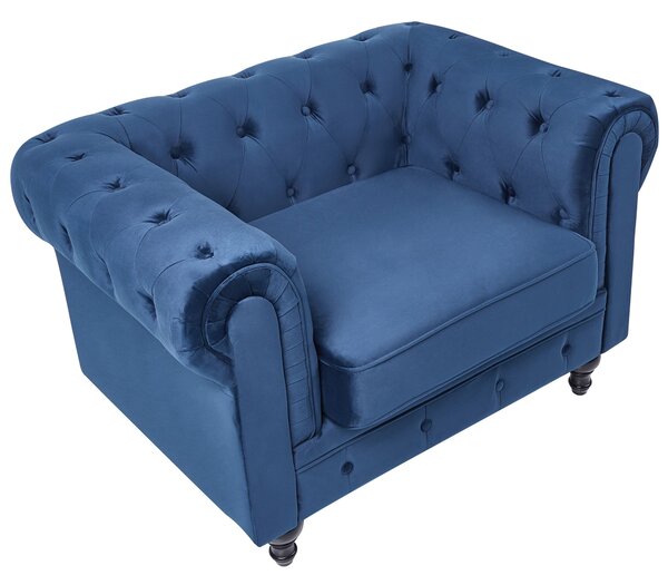 Fotel CHESTERFIELD Bársony Tengerészkék