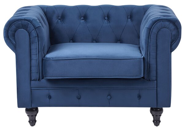 Fotel CHESTERFIELD Bársony Tengerészkék