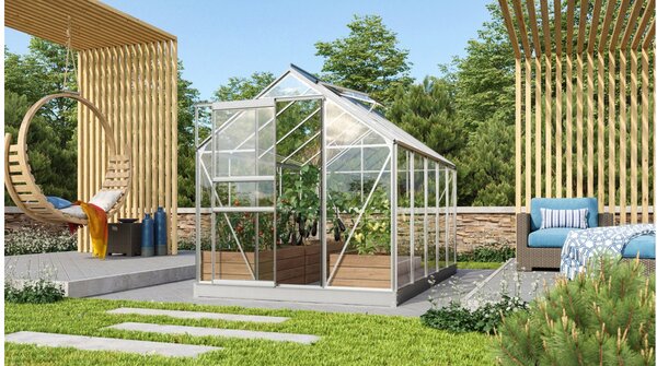 Üvegház VITAVIA VENUS 6200 tiszta üveg 3 mm ezüst színű LG1028