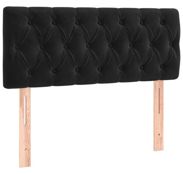Fekete bársony LED-es fejtámla 100 x 7 x 78/88 cm