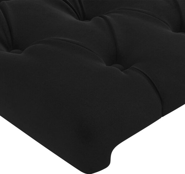 Fekete bársony LED-es fejtámla 100 x 7 x 78/88 cm