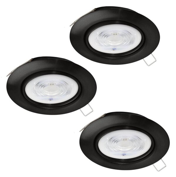 Eglo Eglo 901755 - KÉSZLET 3x LED Beépíthető lámpa FAVAZZINA 1xGU10/4W/230V fekete EG901755