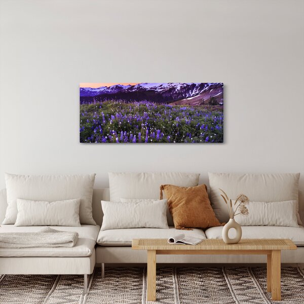 Kép - Vulkán és a virágok (120x50 cm)