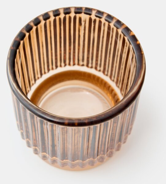 Sinsay - Bordázott tealight gyertyatartó - borostyánszínű