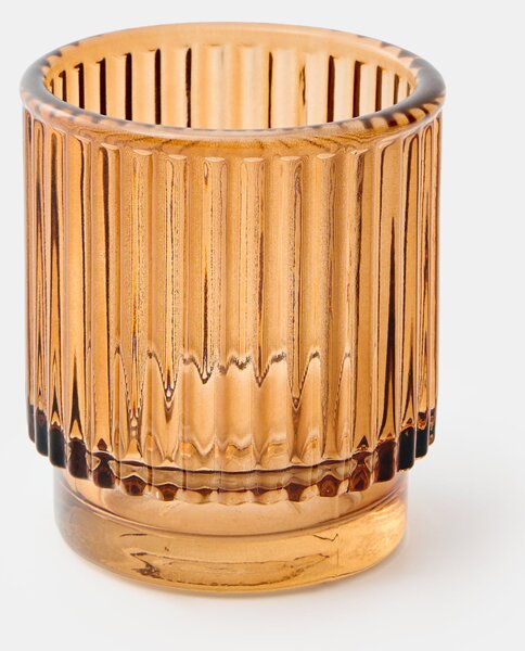 Sinsay - Bordázott tealight gyertyatartó - borostyánszínű